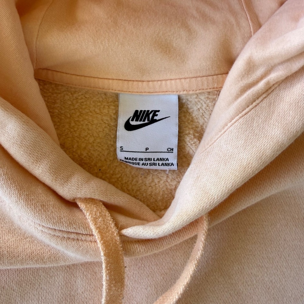 Nike Hoodie Peach Small Swoosh Pullover Sweatshirt Womens Size S - Picture 4 of 15
